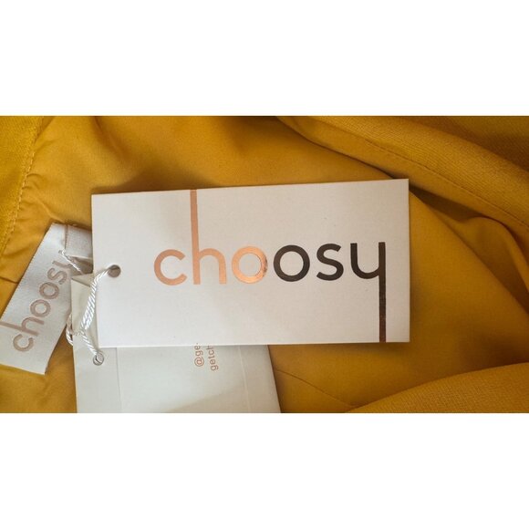 NWT Choosy Yellow/Gold Wrap Dress Size 2 Puff Sleeves & Button Cuffs - Picture 11 of 16